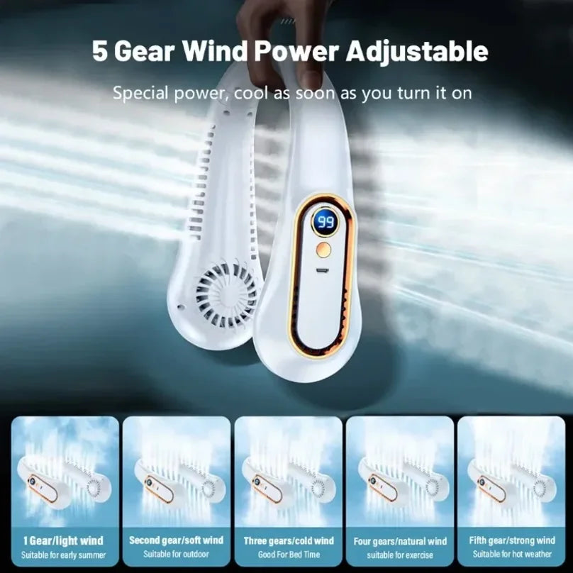 Portable Smart Neck Fan | Bladeless & Silent | BreezeLab